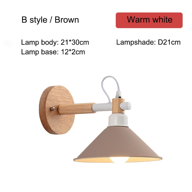 IIS Tulle Wooden Base Nordic Wall Lamp