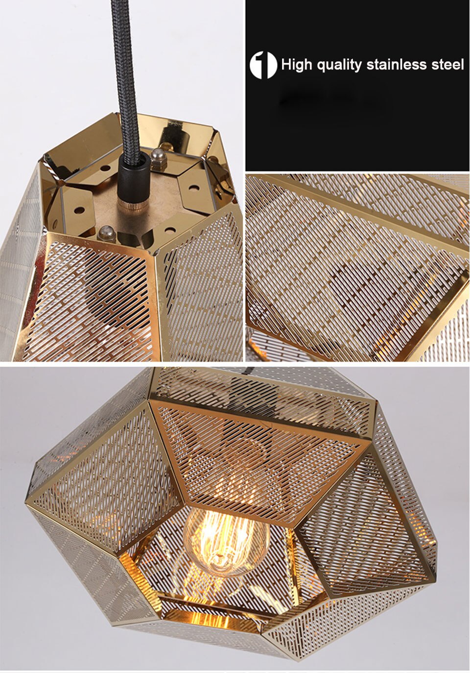 IIS Postmodern Loft LED Drop light Pyramid Pendant Lamp Minimalist Diamond shape