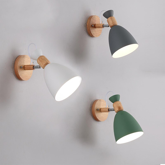 IIS Tulle Wooden Base Nordic Wall Lamp