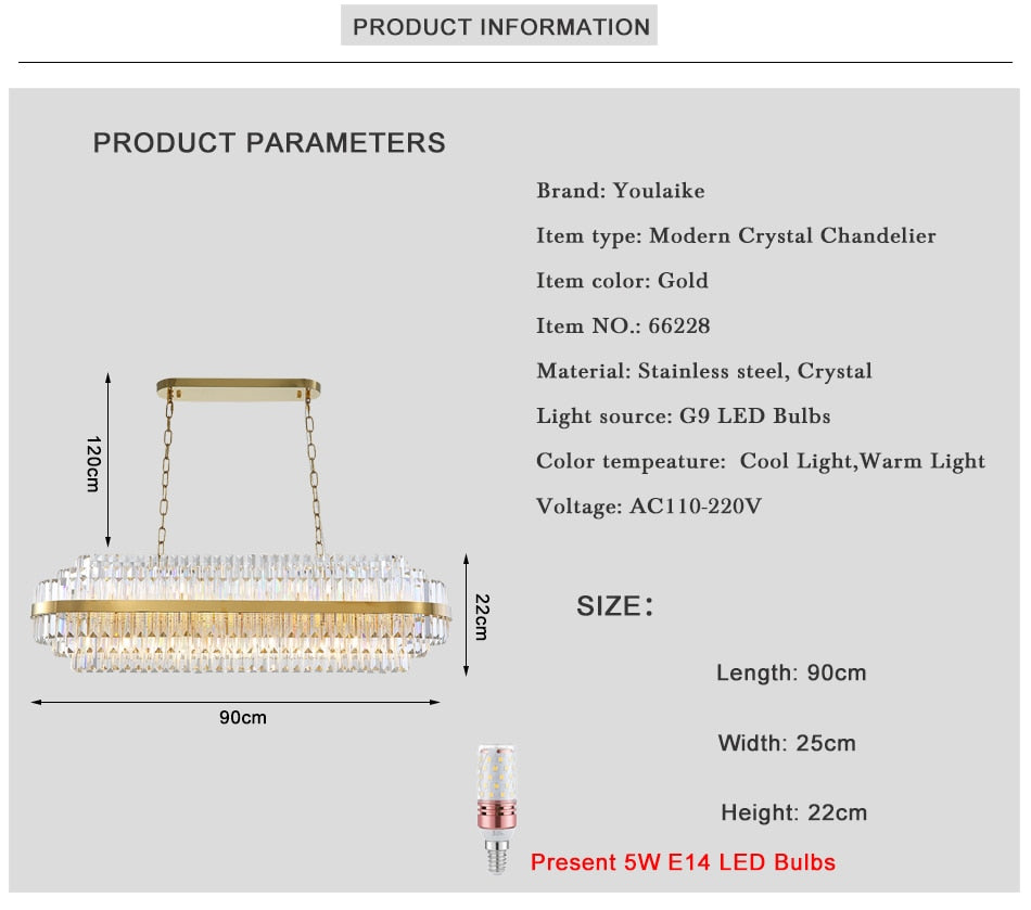 Ylk Arloo Modern Crystal Chandelier
