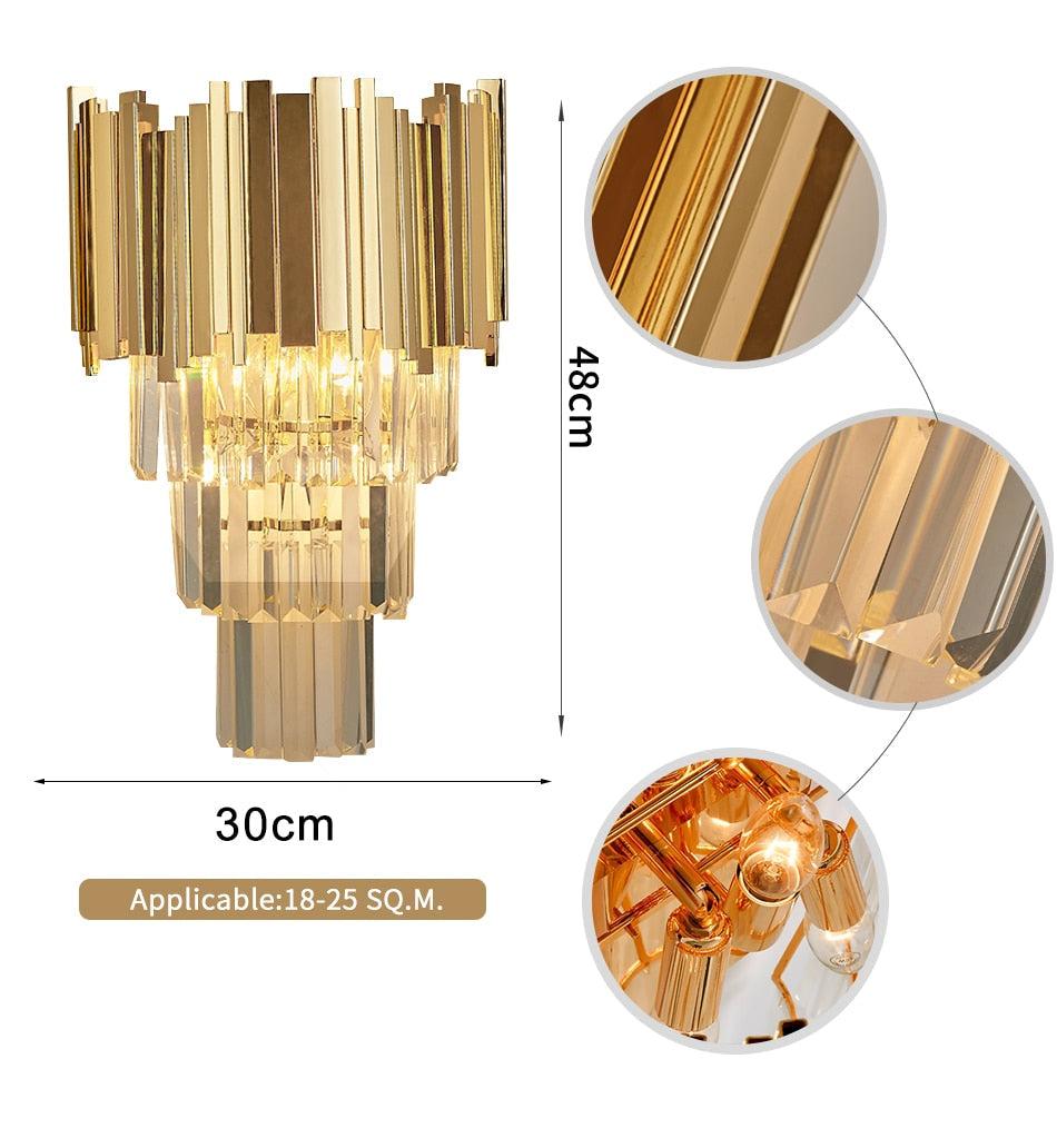 Ylk Baron Gold Wall Sconce Light