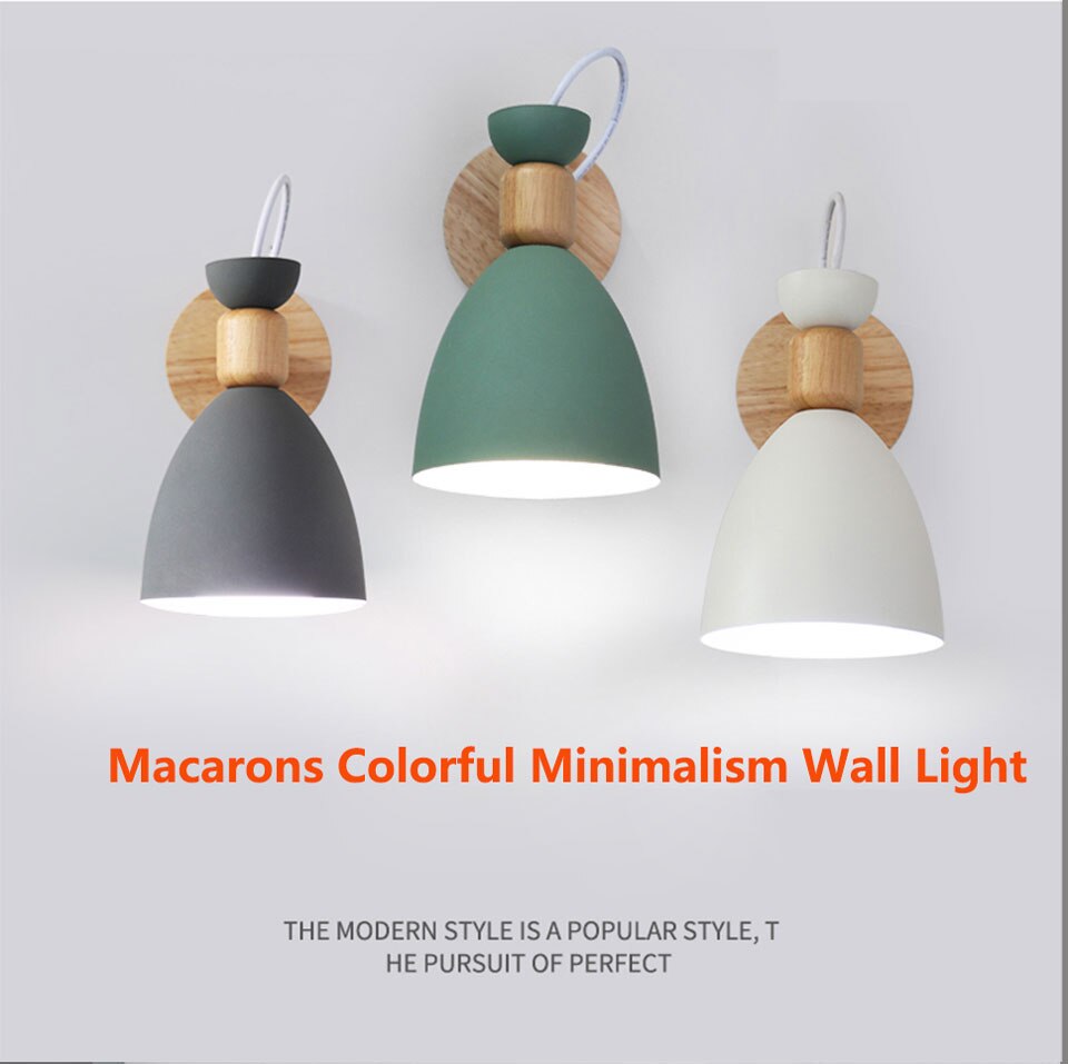 IIS Tulle Wooden Base Nordic Wall Lamp