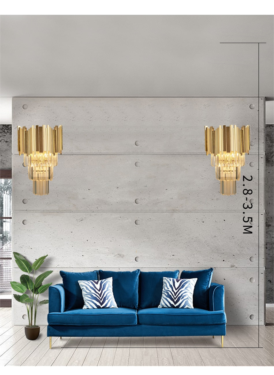 Ylk Baron Gold Wall Sconce Light