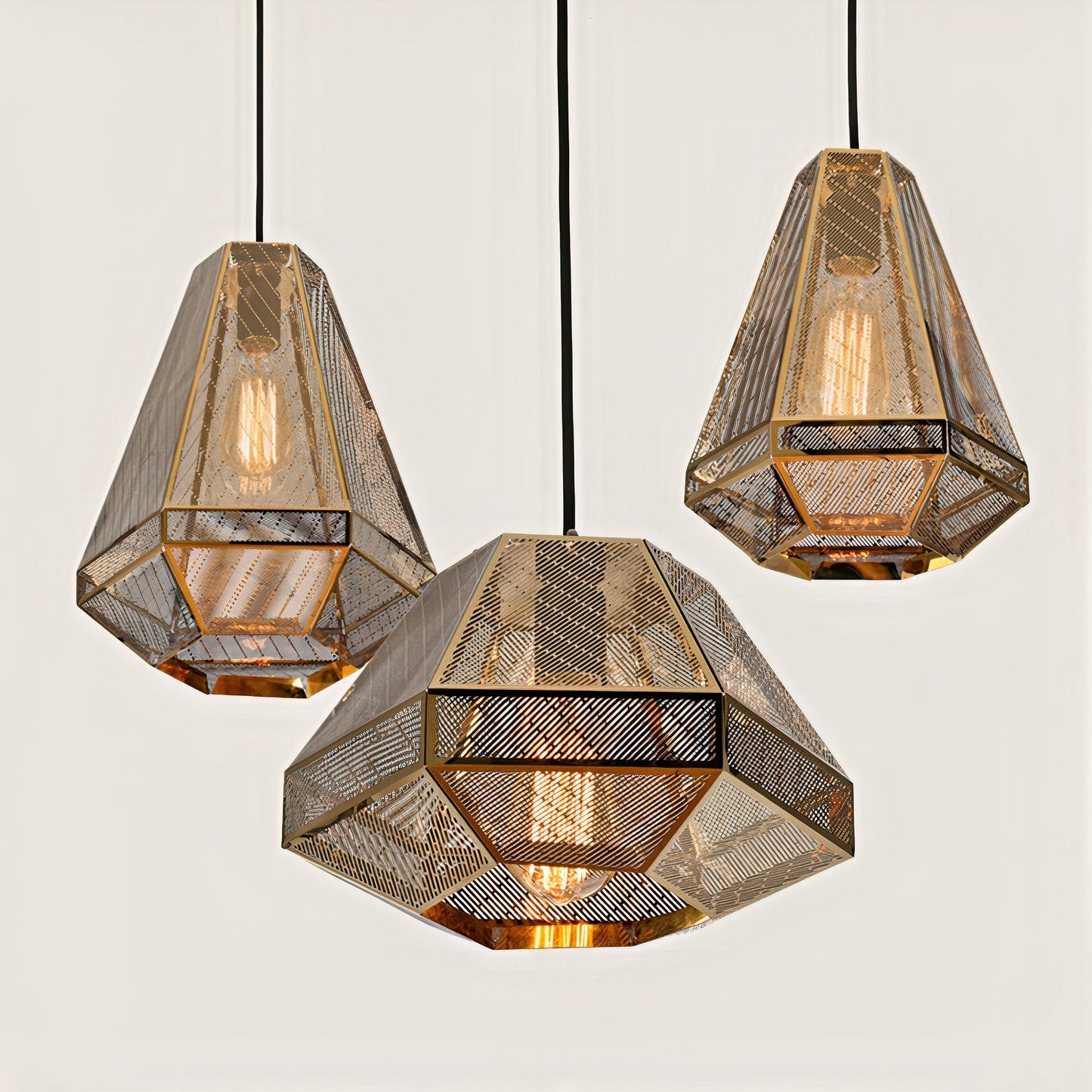 IIS Postmodern Loft LED Drop light Pyramid Pendant Lamp Minimalist Diamond shape