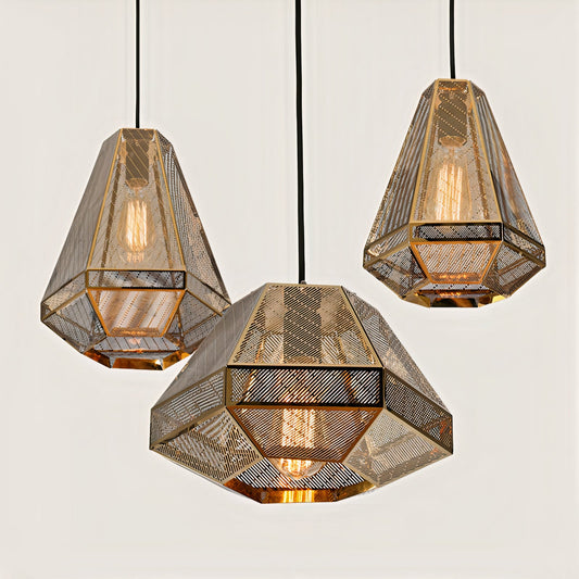 IIS Postmodern Loft LED Drop light Pyramid Pendant Lamp Minimalist Diamond shape