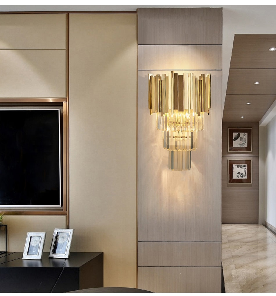 Ylk Baron Gold Wall Sconce Light