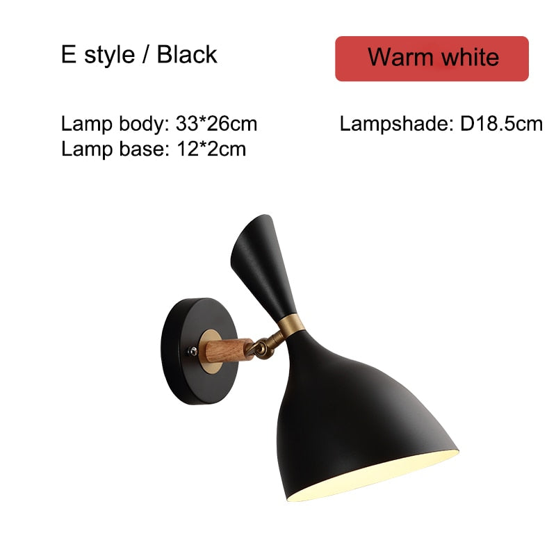IIS Tulle Wooden Base Nordic Wall Lamp