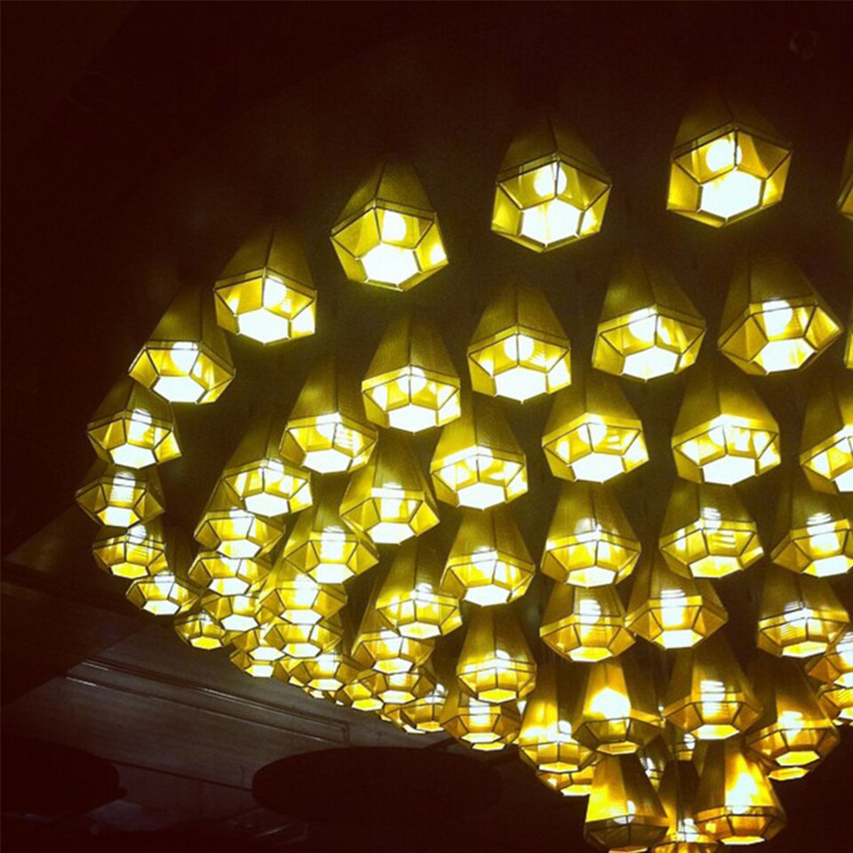 IIS Postmodern Loft LED Drop light Pyramid Pendant Lamp Minimalist Diamond shape