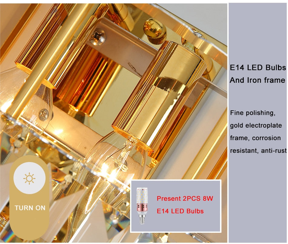 Ylk Modern Luxury Crystal Wall Light