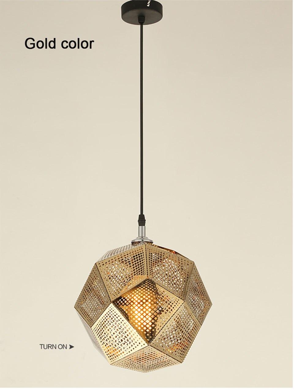 IIS Modern Industrial Plating Ball Pendant Lamp Gold/Silver Stainless Steel Art Geometry Net Lighting
