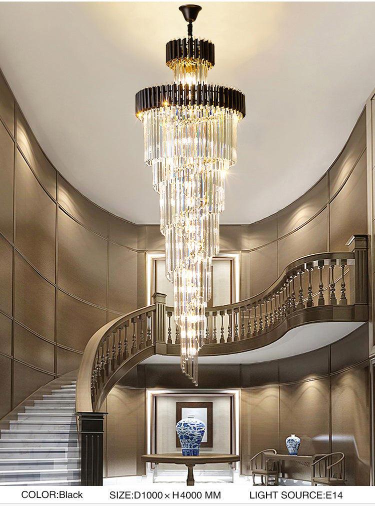 Ylk Ashton Black Spiral Chandelier