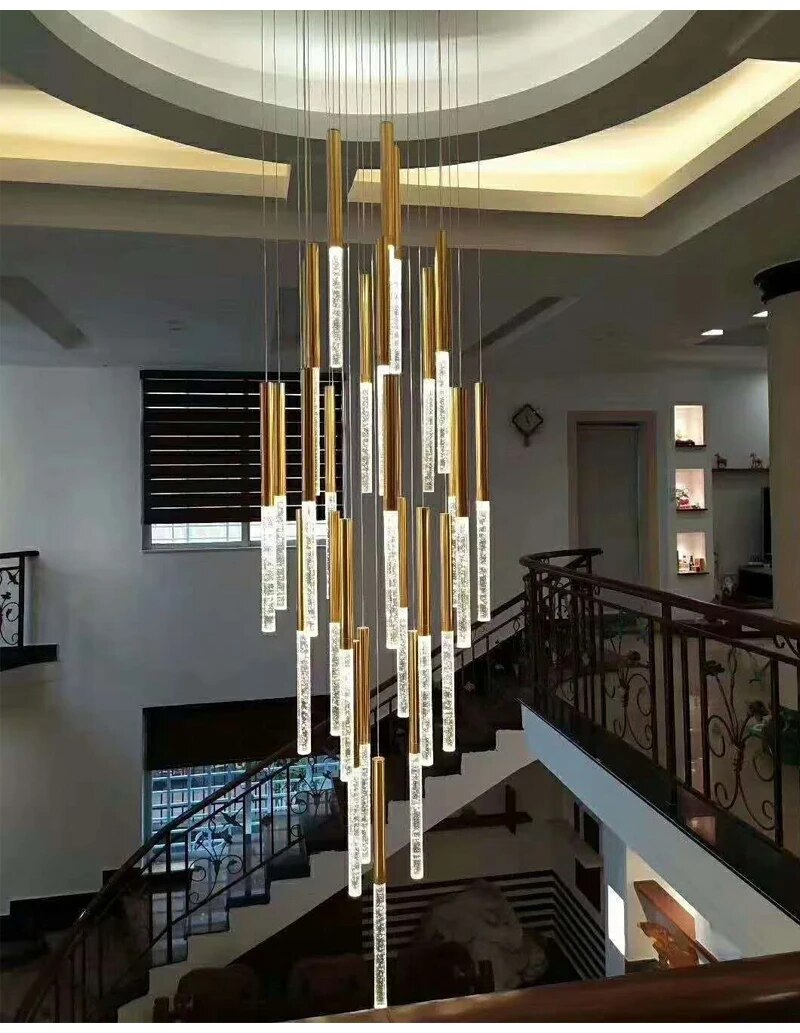 Ylk Touse Long Crystal Chandelier