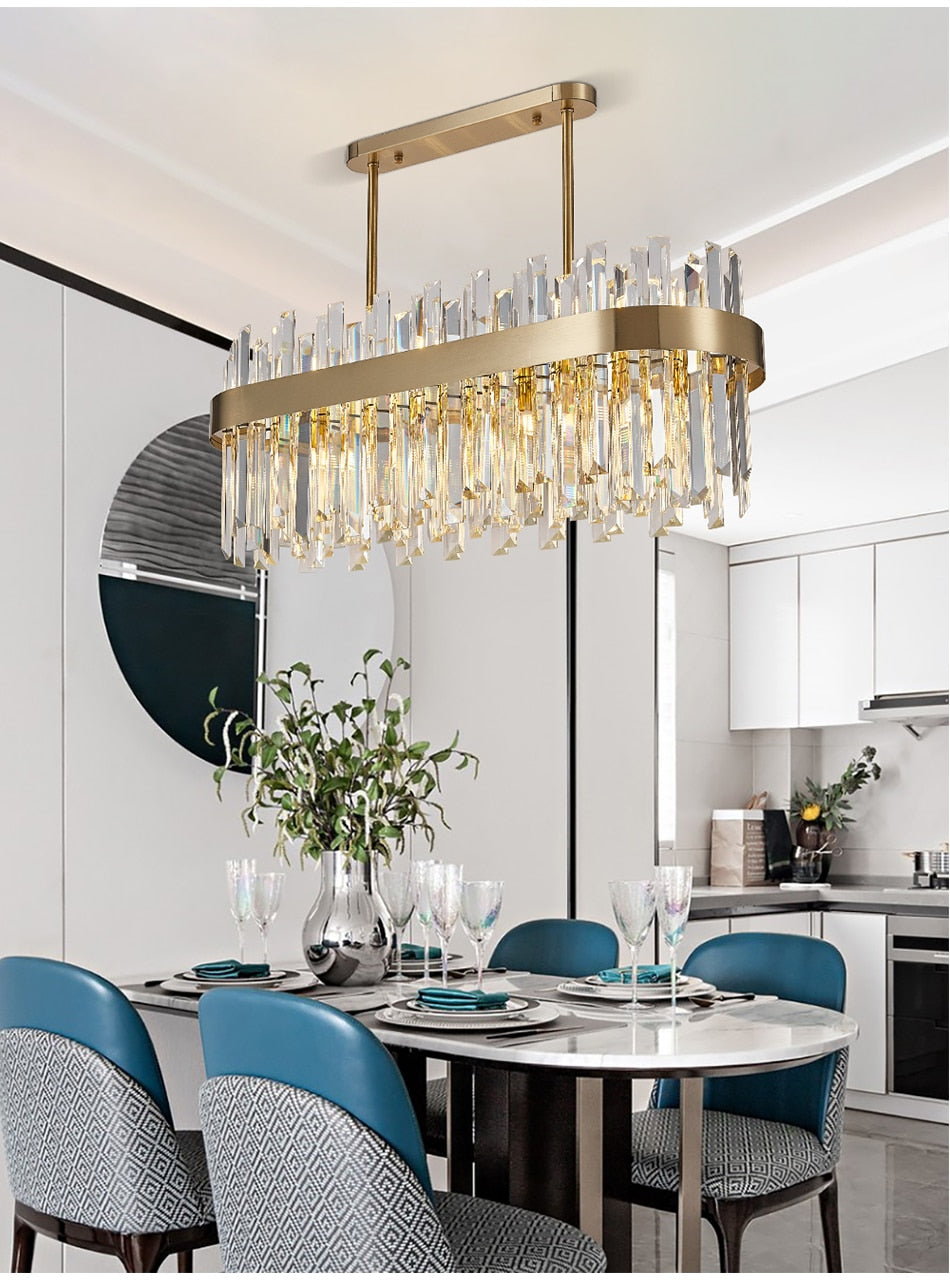 Ylk Oval Design Crystal Chandelier
