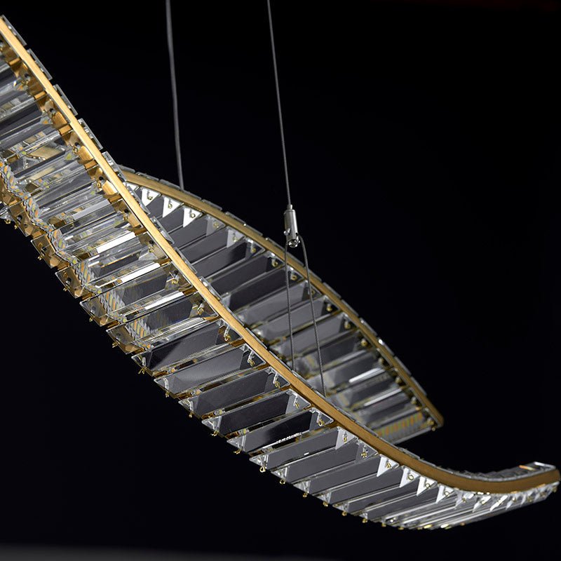 Ylk Wave Design Crystal Pendant Lamp
