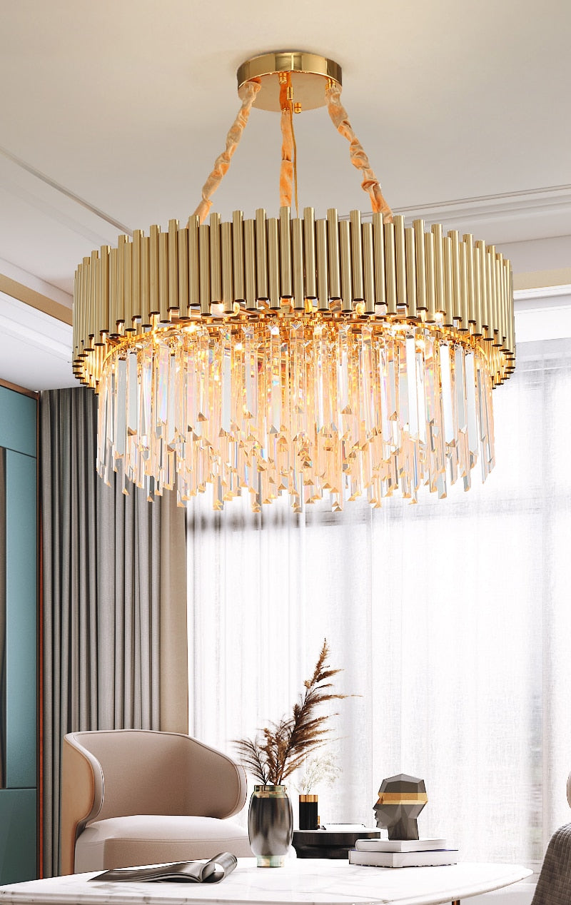 Ylk Talis Gold Crystal Chandelier