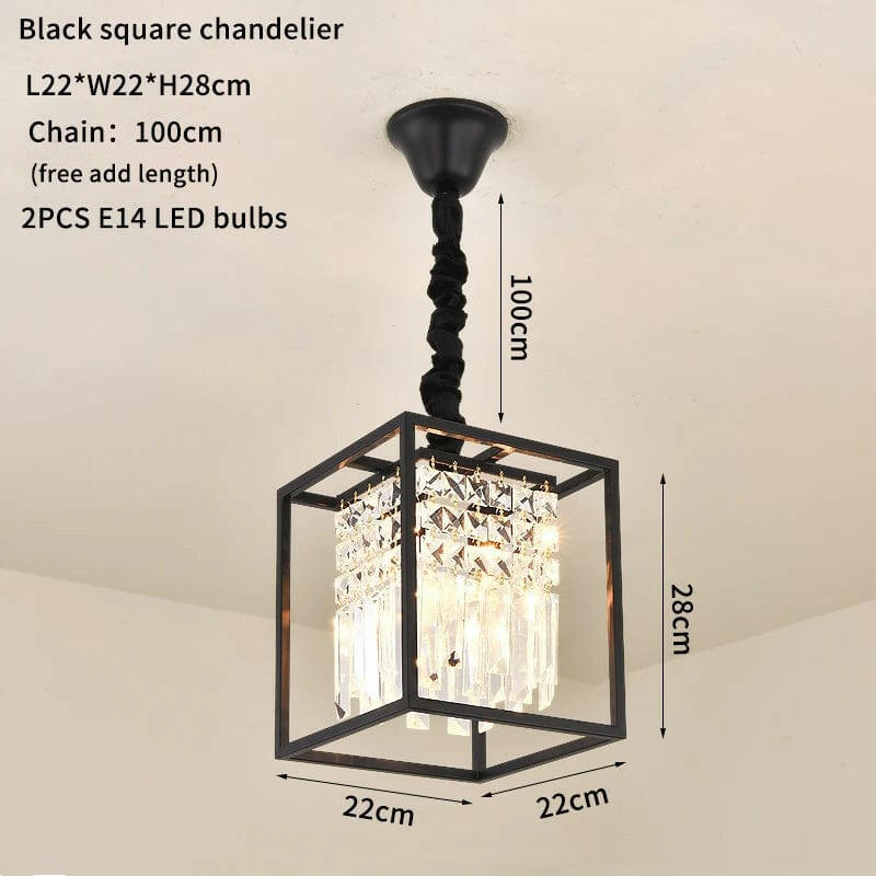 Haakon - Modern Crystal Chandelier Black /Gold Haning Lamp