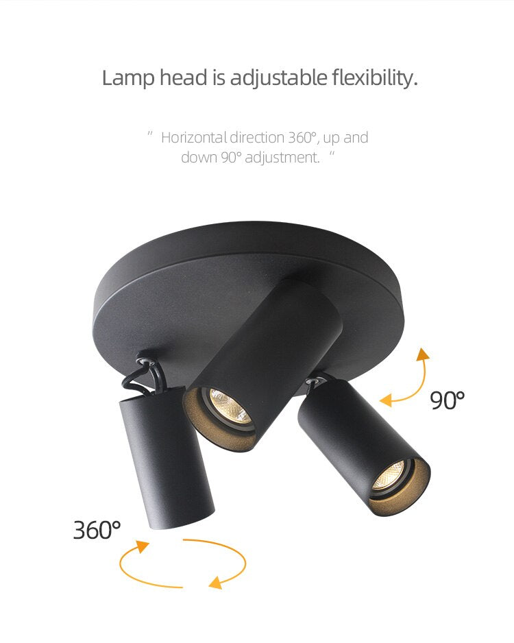 AiS LED Ceiling Light GU10 replaceable bulb directional Three-head Ceiling Spotlight