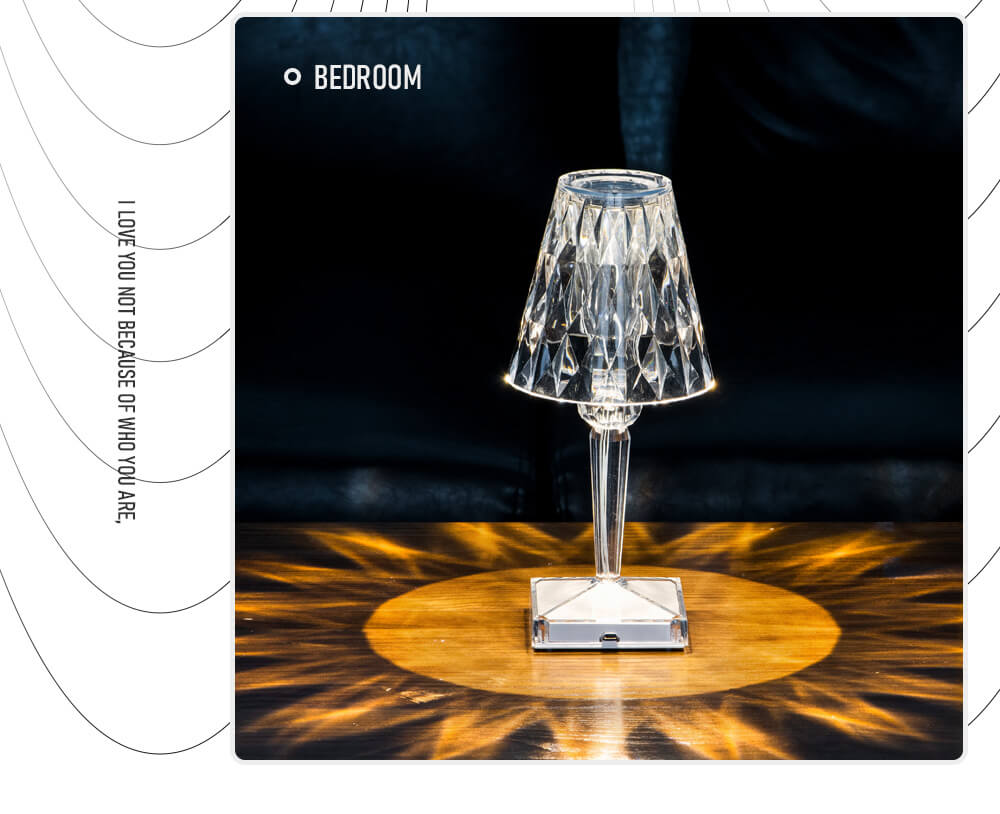 PQ LED Diamond Crystal Projection Night Lights USB Charging Touch Control