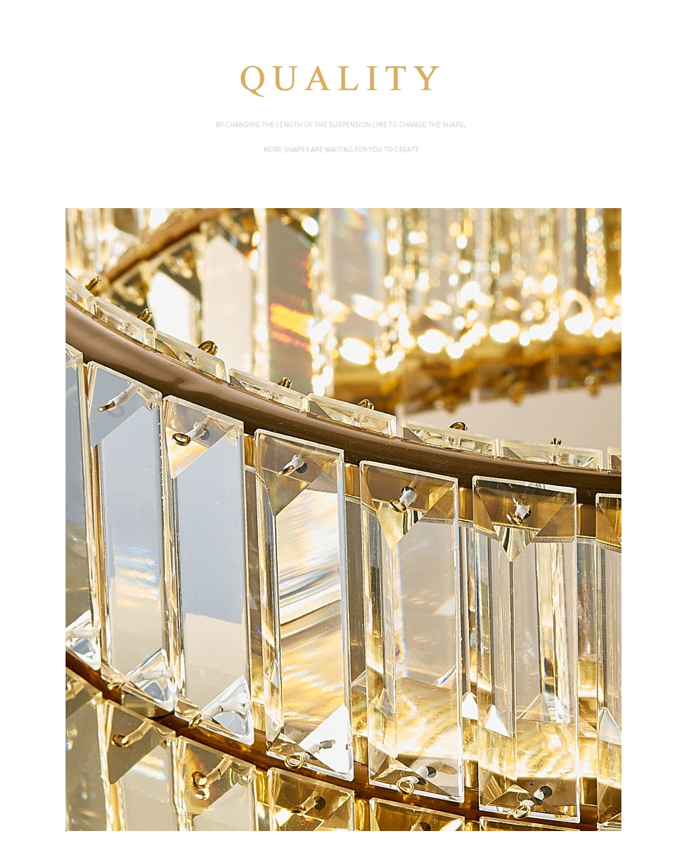 Ylk Round Modern Crystal Chandelier