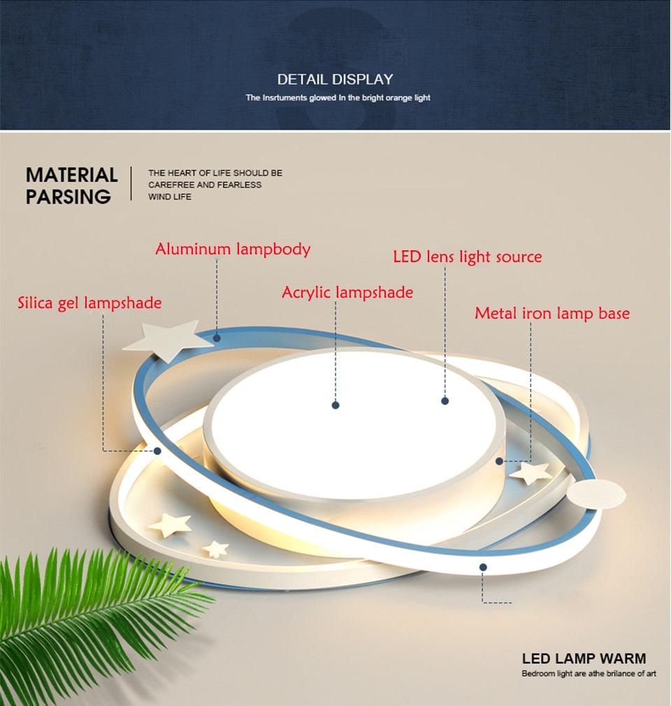 IIS Cartoon Nursery Kids Ceiling Light Oval Blue