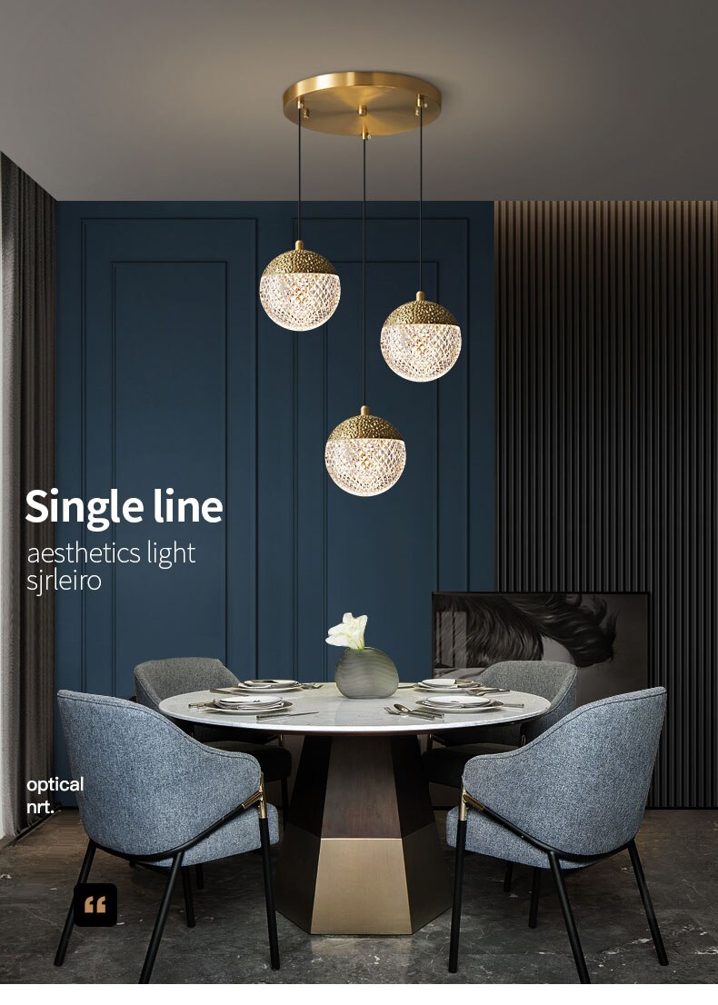 Lyf Round Ball Crystal Pendant Light