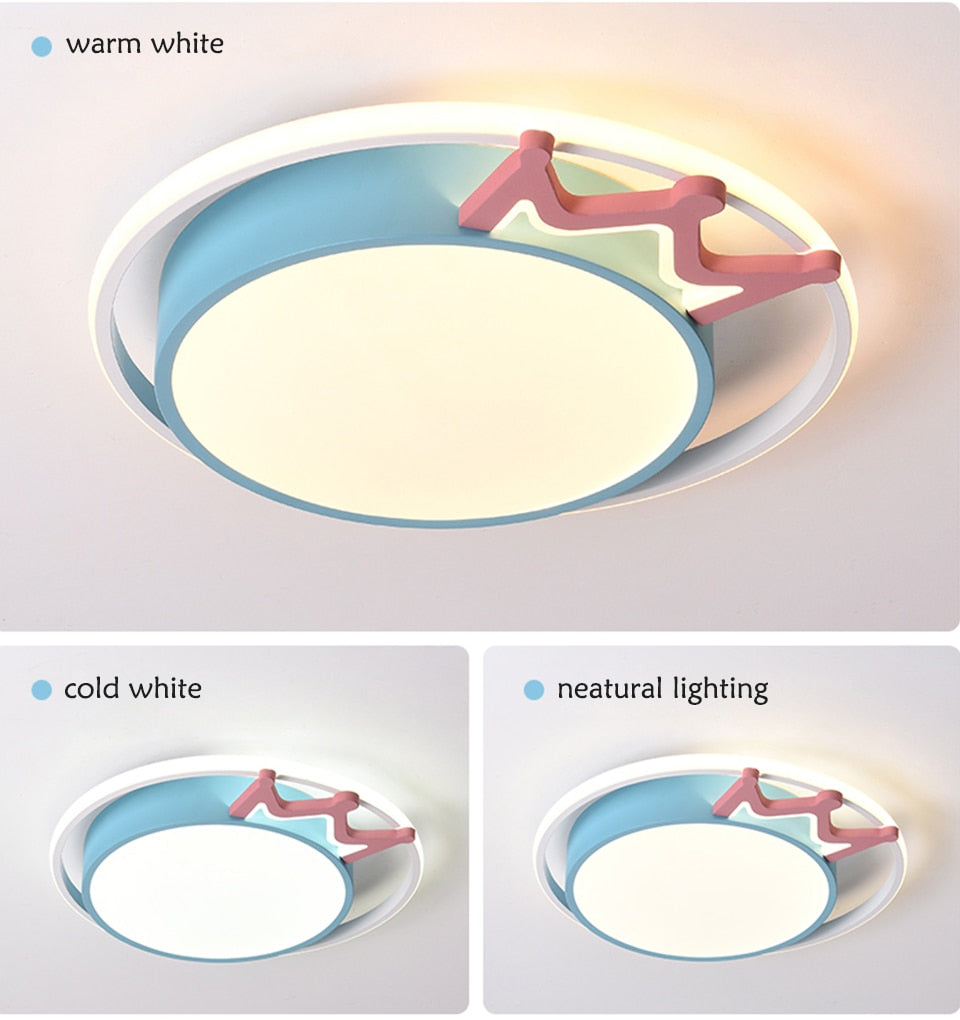 IIS Cartoon Nursery Crown Ceiling Lamps For Children