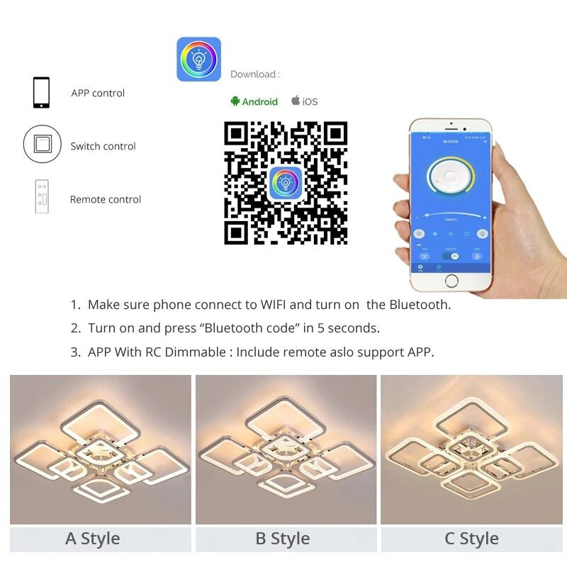 Qiyi Kaoli Chrome LED Chandelier