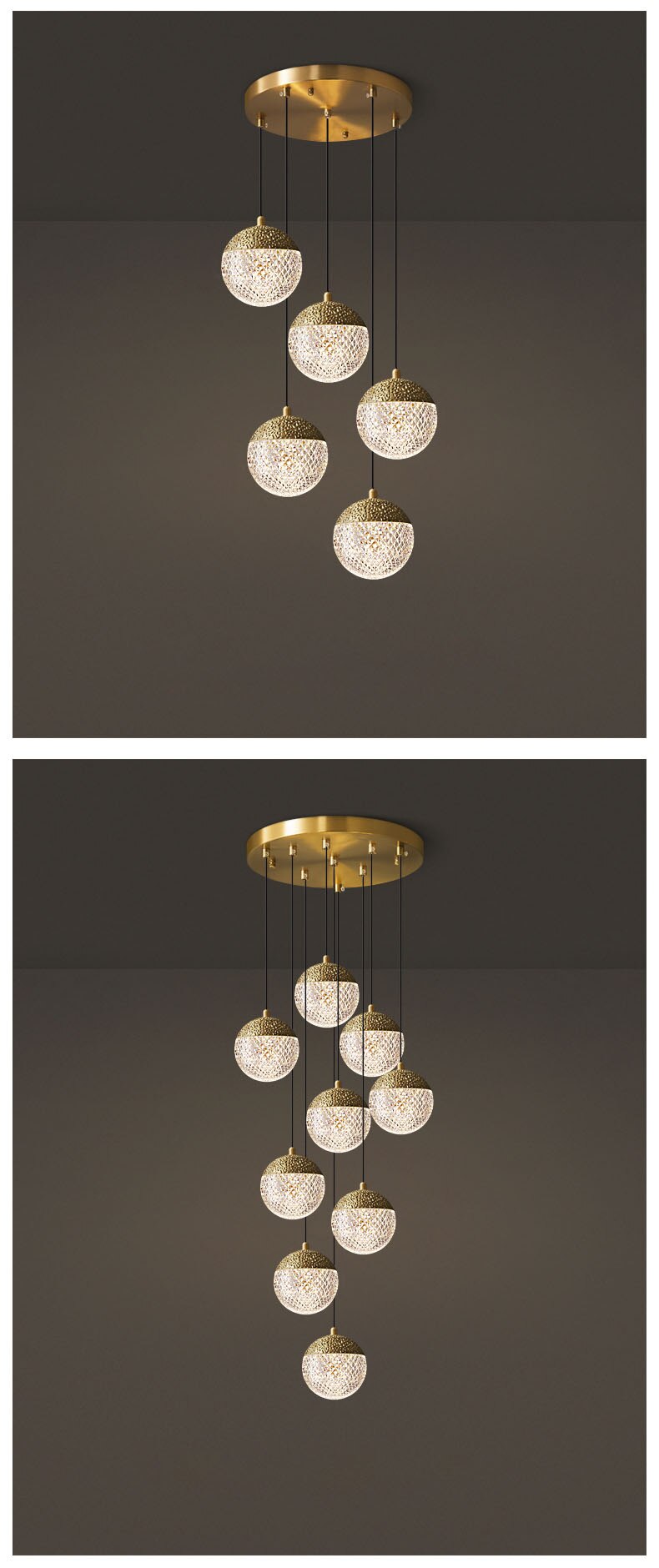 Lyf Round Ball Crystal Pendant Light