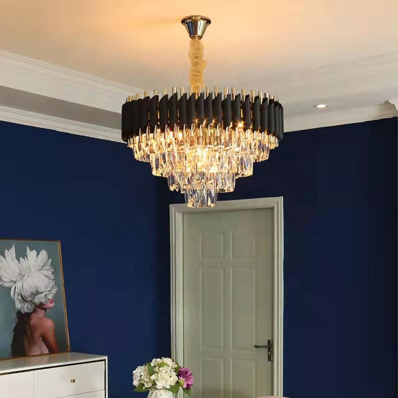 Ylk Black/Gold Zivah Crystal Chandelier
