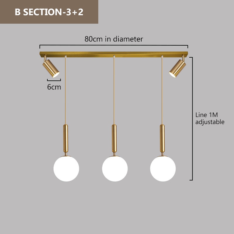 Wad Three Heads Spotlights Pendant Light