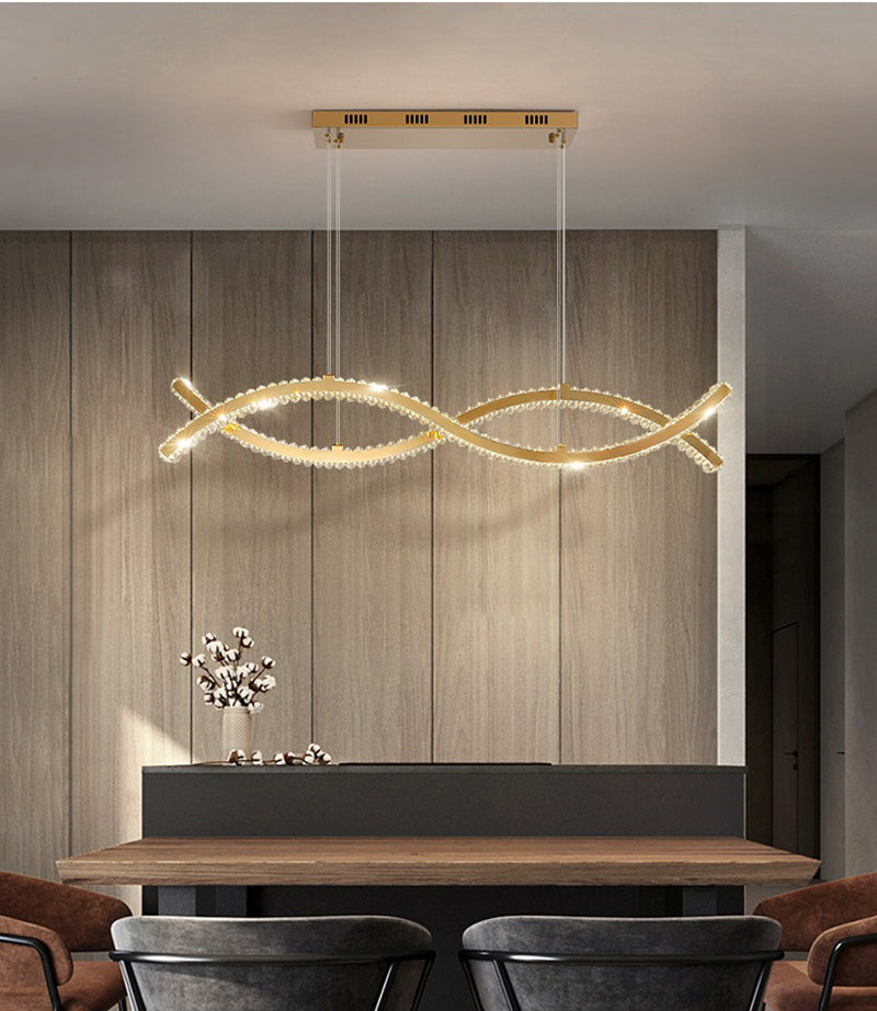 Ylk Wave Design Crystal Pendant Lamp