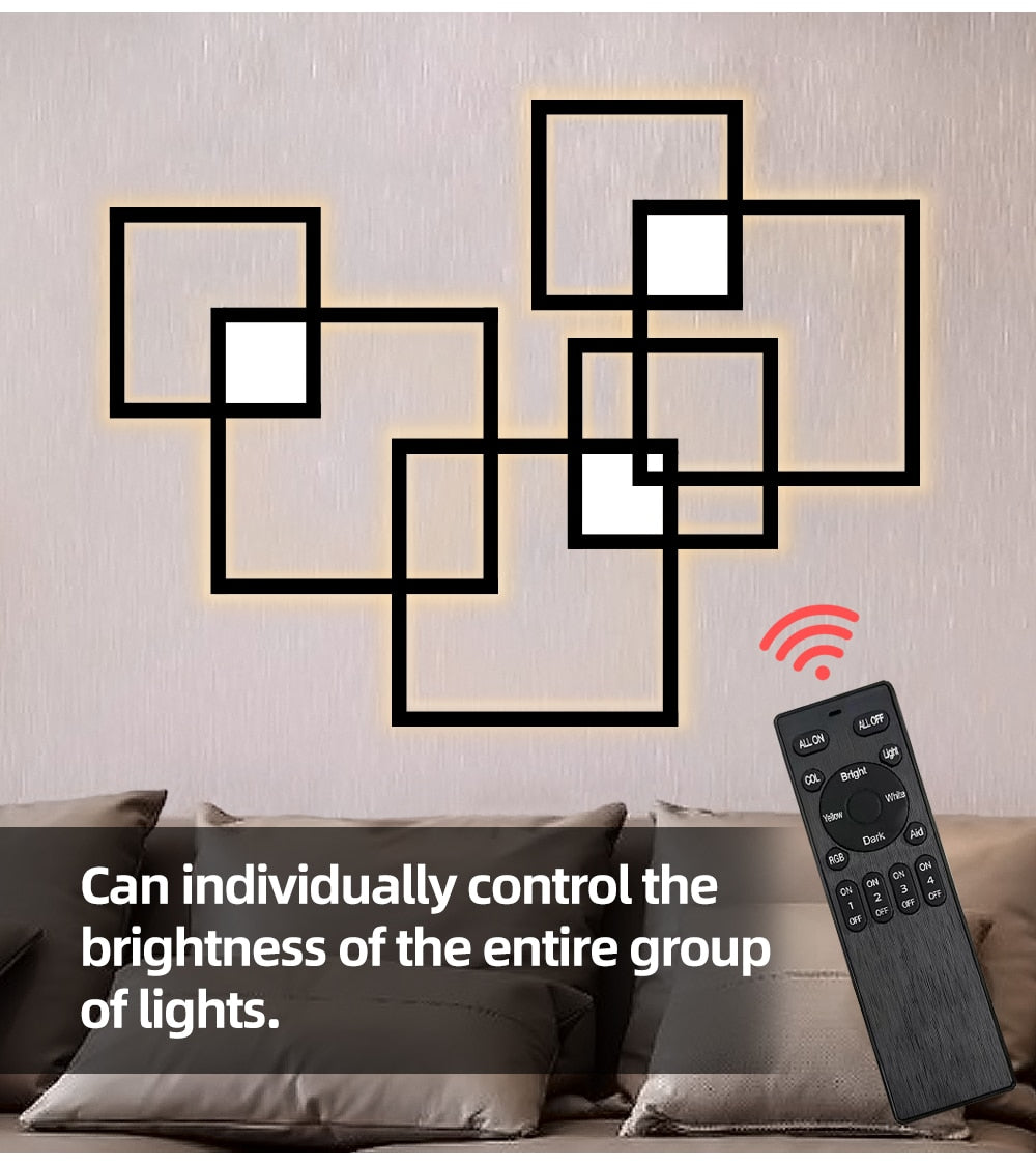 IIS Minimalist Wall Lamp Dimmable  Black White Square Sconces