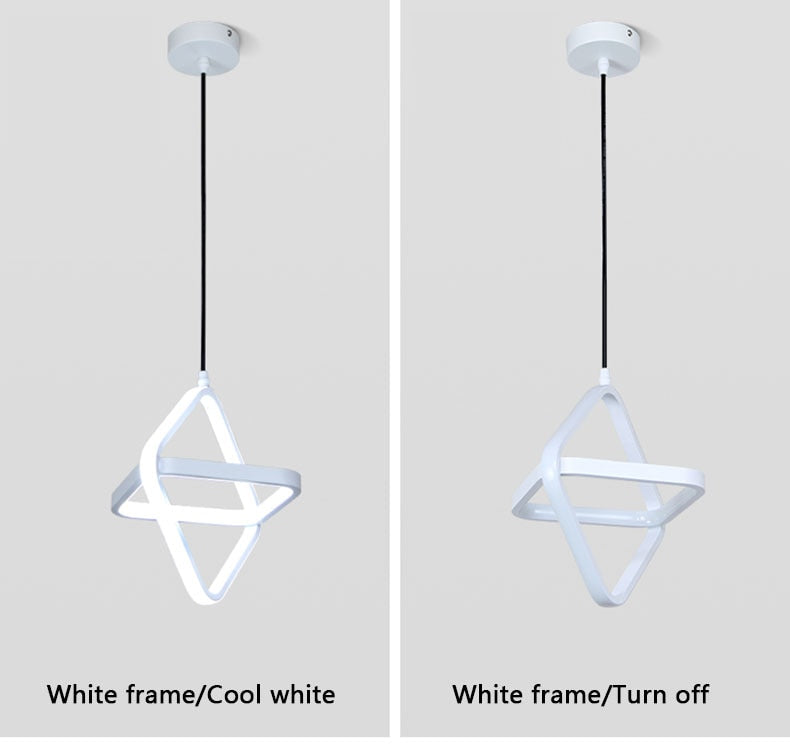 SERA Doble - Simple Modern LED Double Round Square Hanging Lamp