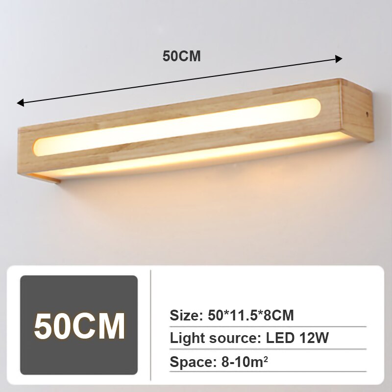 BAN Modern LED Nordic Mirror light wood Acrylic sconces