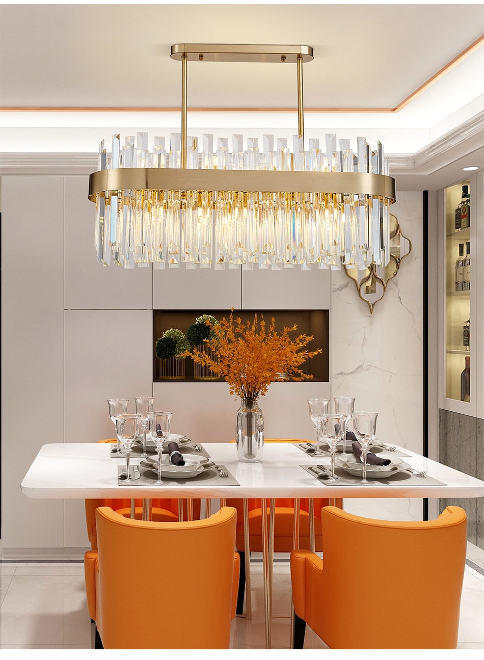 Ylk Oval Design Crystal Chandelier