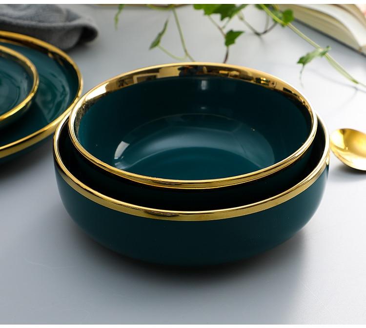 Green Elegant Green Ceramic Tableware Set