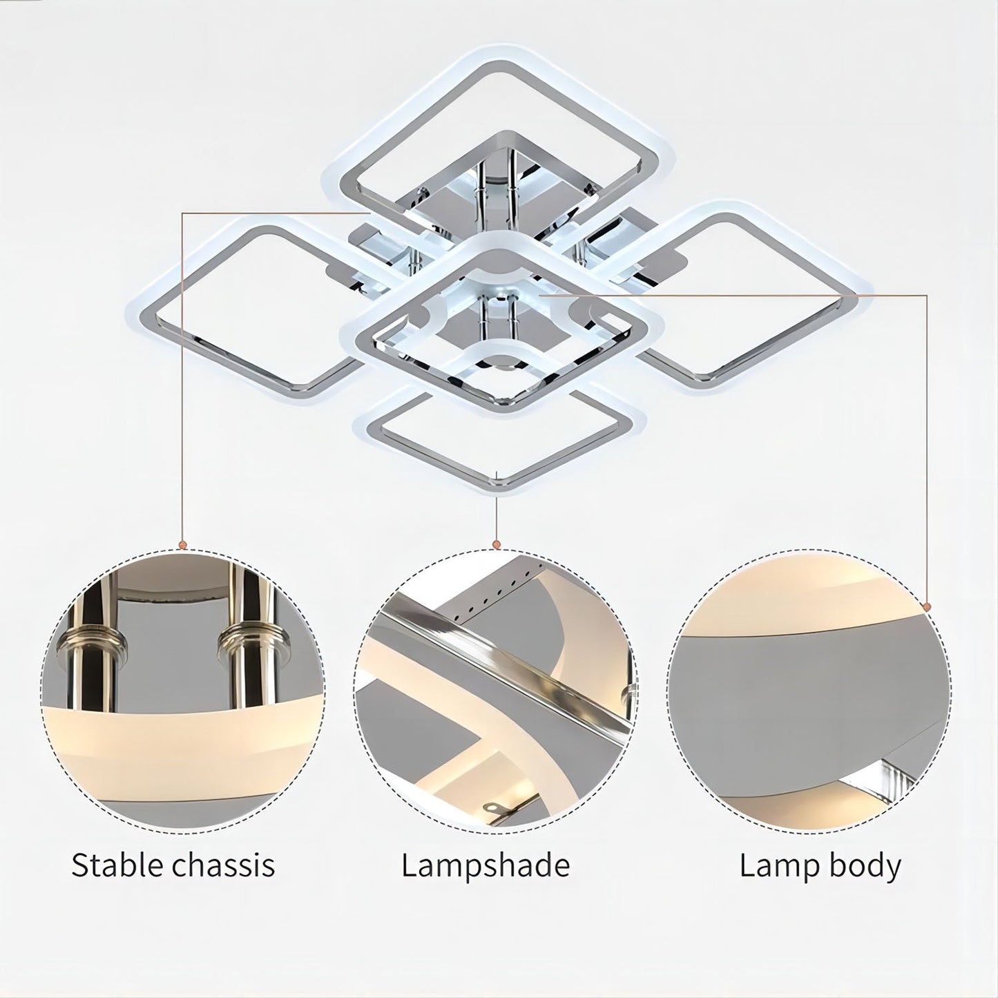 Qiyi Kaoli Chrome LED Chandelier