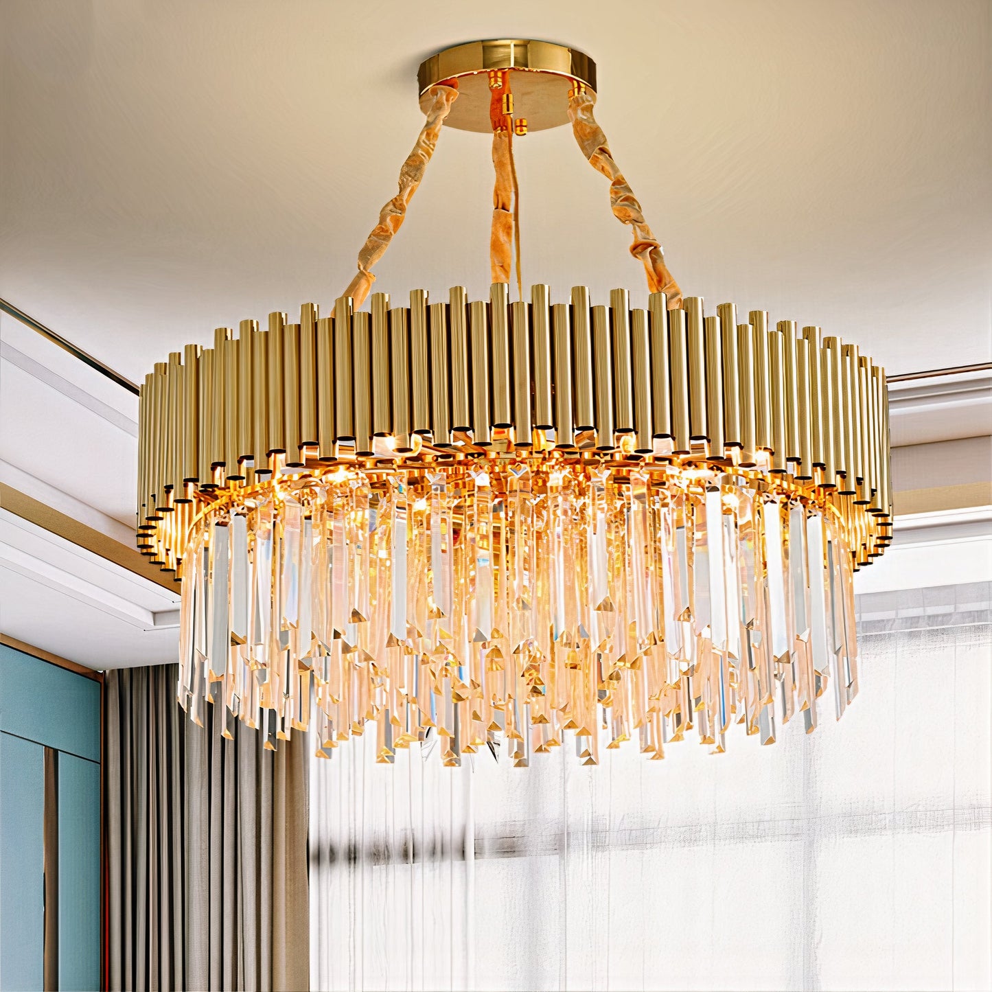 Ylk Talis Gold Crystal Chandelier