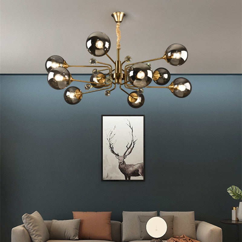 Eira Glass bubble chandelier Kitchen Island light