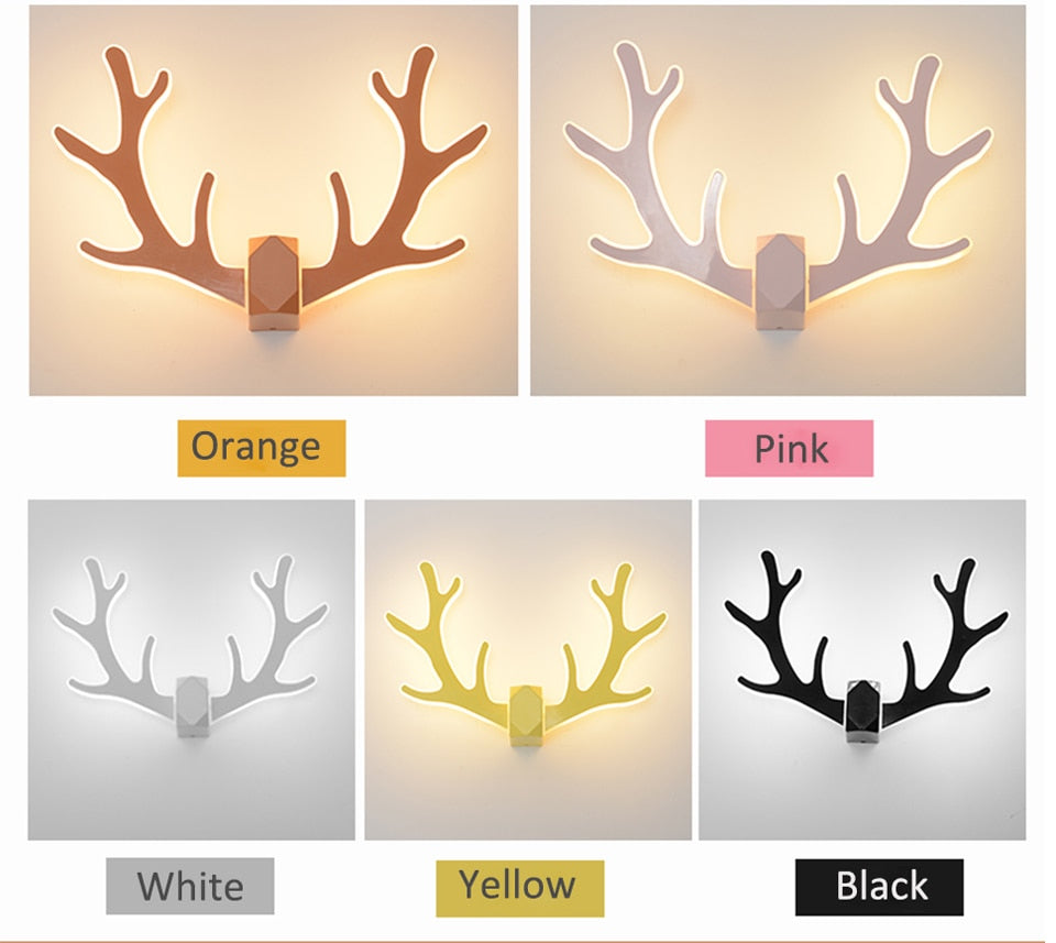 IIS Nordic Antler wall lamp LED bedside bedroom light macarons wall sconce