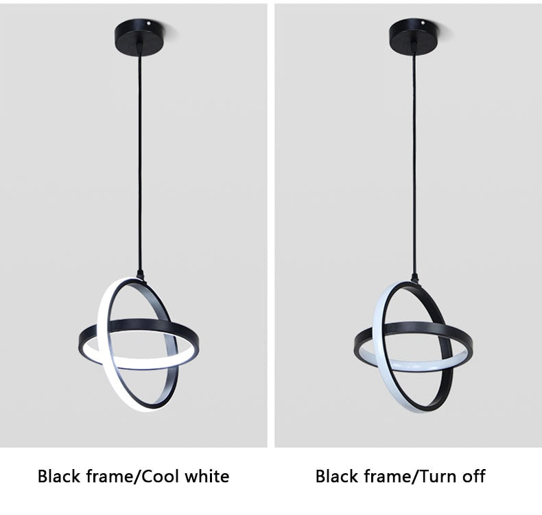 SERA Doble - Simple Modern LED Double Round Square Hanging Lamp