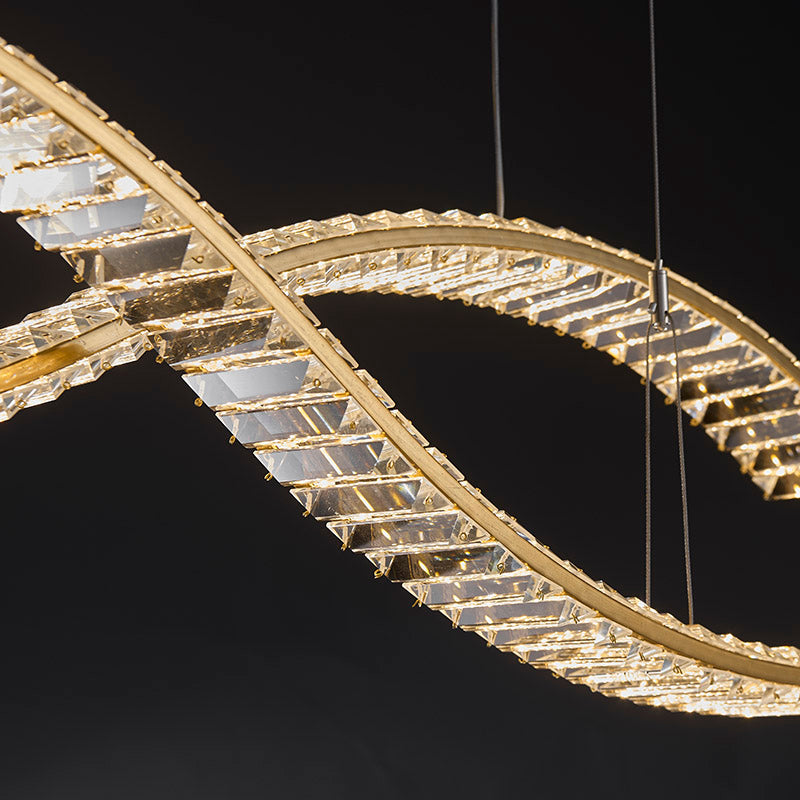 Ylk Wave Design Crystal Pendant Lamp