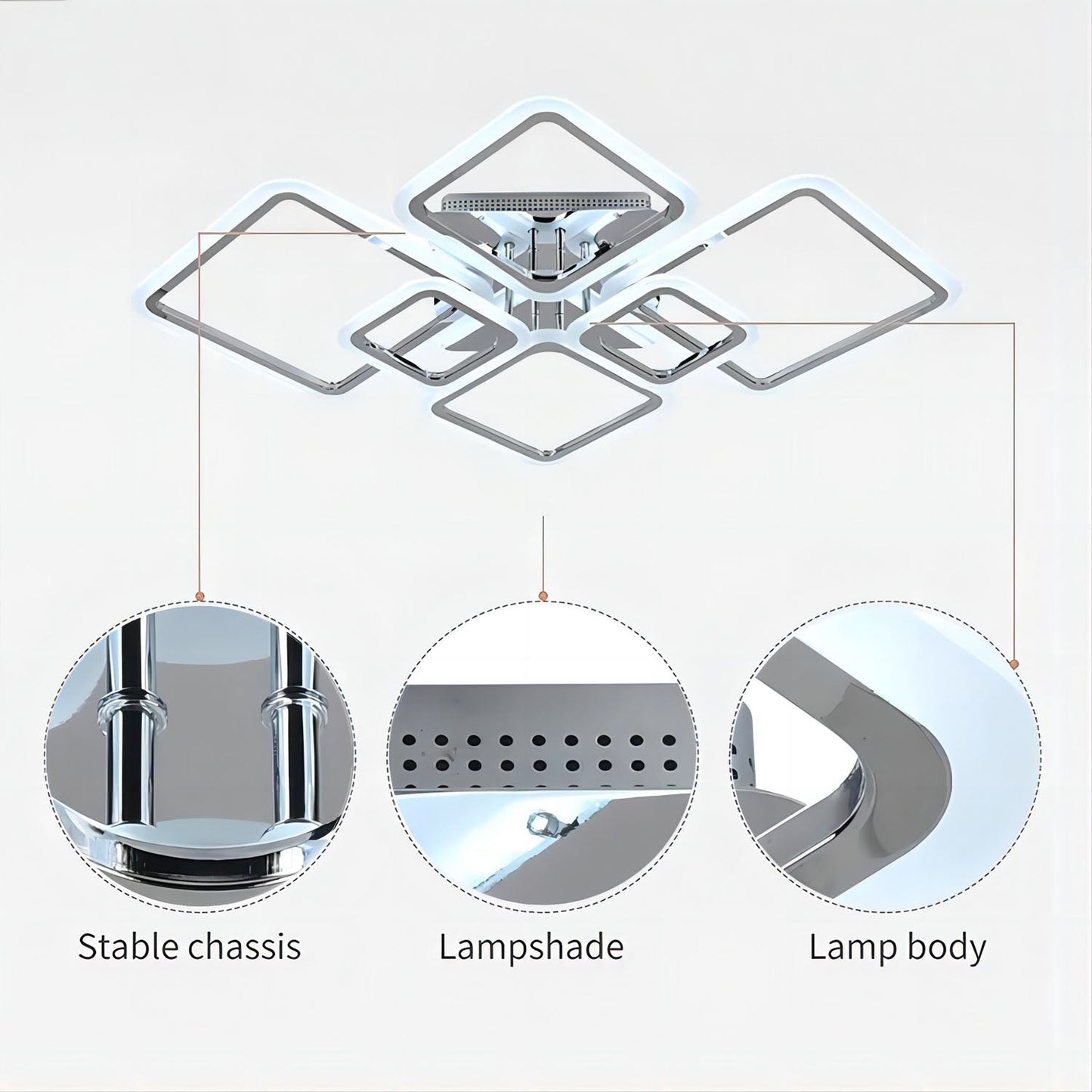 Qiyi Kaoli Chrome LED Chandelier