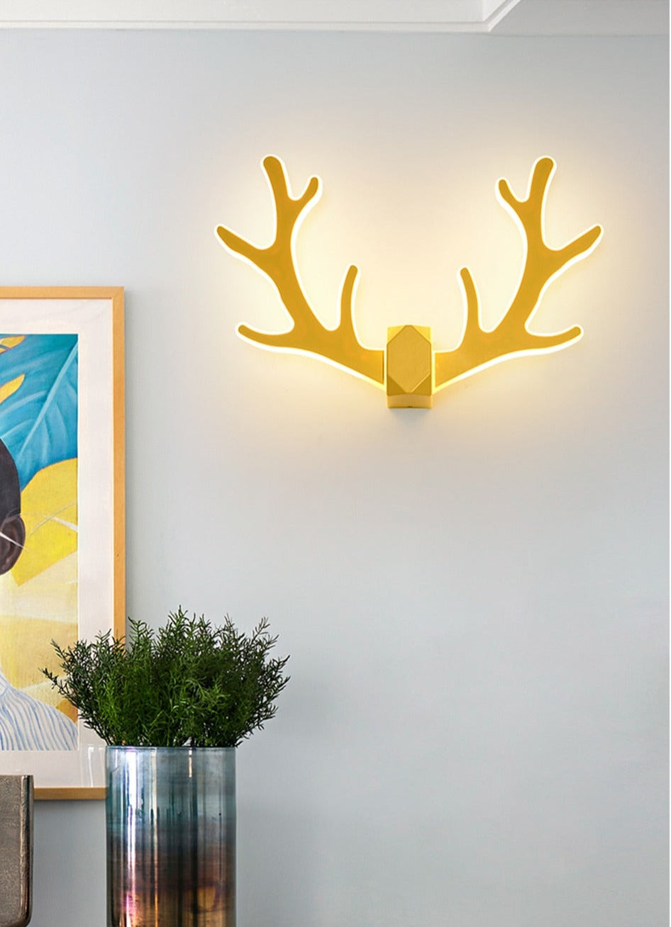IIS Nordic Antler wall lamp LED bedside bedroom light macarons wall sconce