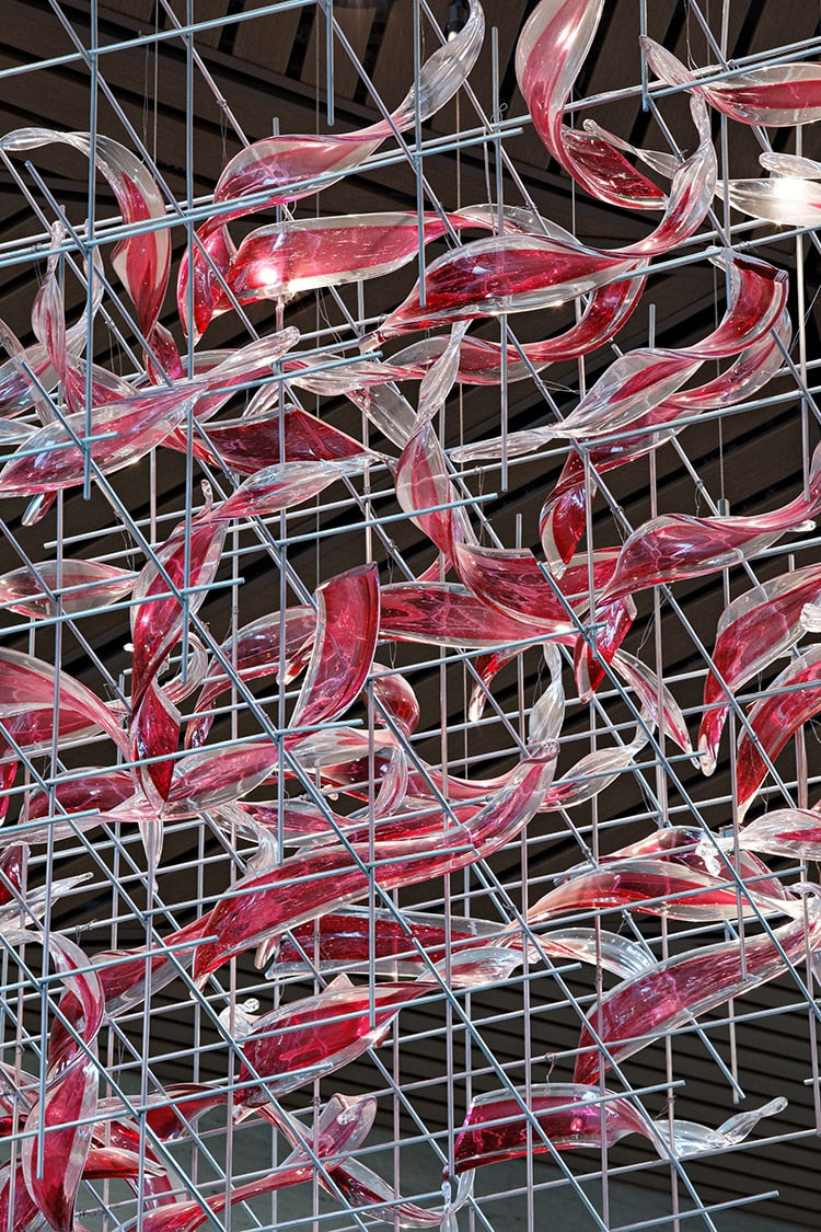 IIS Luxury Colored Glass Modern Big Chandelier