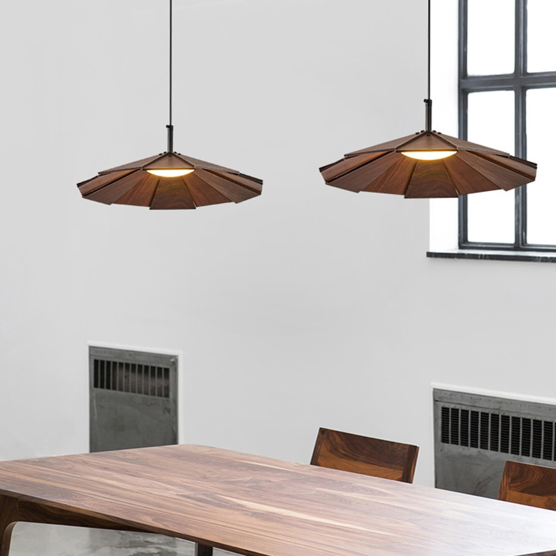 IIS LED Solid Wood Pendant Light Nordic Restaurant Bar Office Hanging lamp