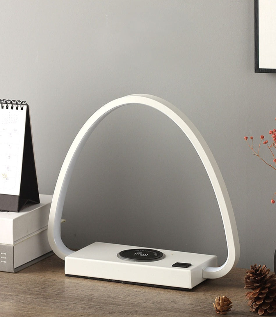 IIS 15W LED Desk Lamp with phone Wireless Charger DC5V USB Charging Port Dimmable Eye-Caring