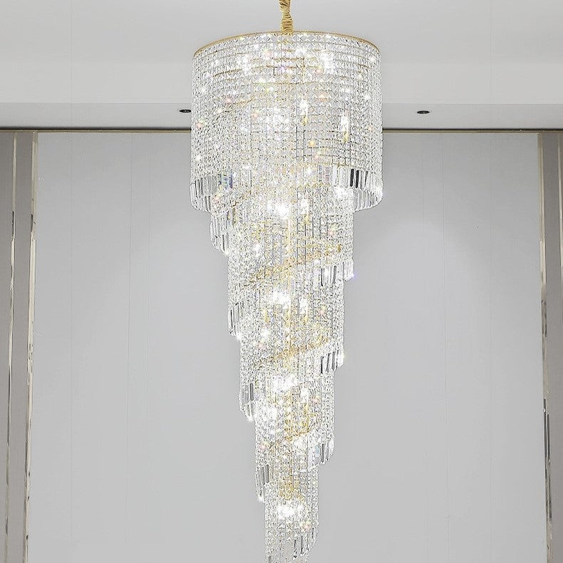 YLK modern crystal chandelier long spiral design luxury home decor
