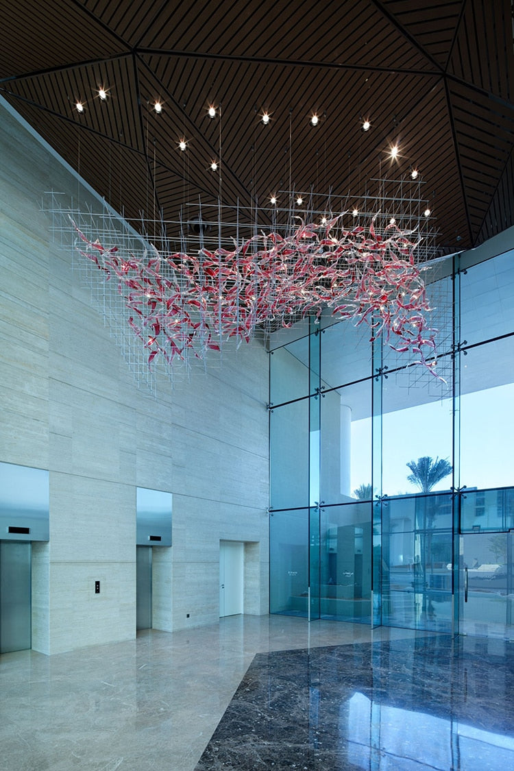 IIS Luxury Colored Glass Modern Big Chandelier