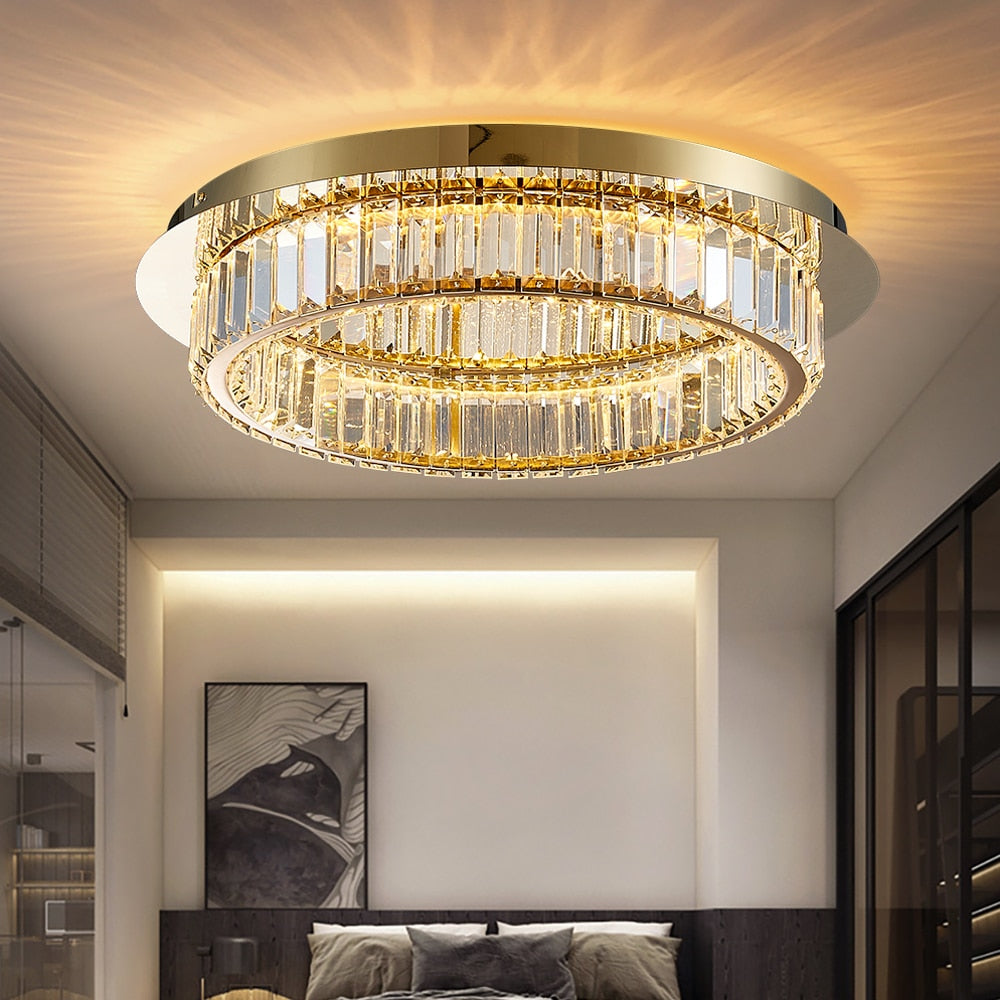 Ylk Round Modern Crystal Chandelier